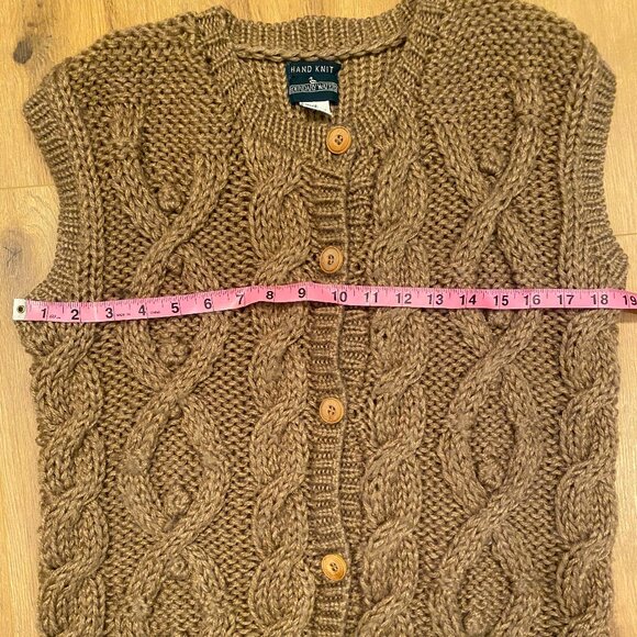 BOUNDARY WATERS CHUNKY HAND KNIT SWEATER VEST S M - Picture 2 of 9